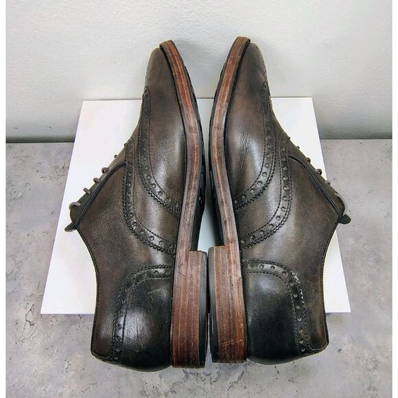 Cole Haan Hamilton Grand Dress Shoes Mens 9 Dark Brown Wing Tip Oxford - Picture 7 of 15